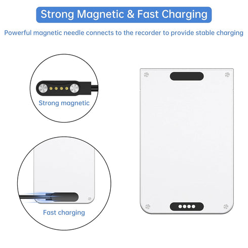 2 Pack Oumida Charger Cable for PLAUD Note AI Voice Recorder Charger, USB Magnetic Replacement Charging Cable (Not