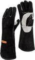 YESWELDER Leather Forge MIG Welding Gloves, Heat Resistant Black Gloves for Grill/BBQ/Oven