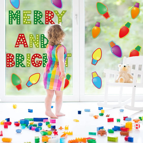 Christmas Cutouts, Xmas Bulb Classroom Bulletin Board Decorations for Merry Christmas Party Supplies for Kids Students