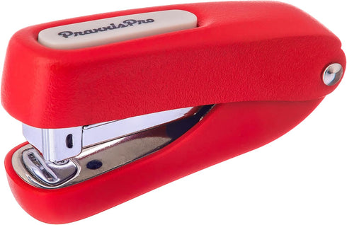 Praxxis Pro Aria-Plus Half-Strip Mini Stapler - Durable, Compact, Colorful Stapler for Office and Travel, Red