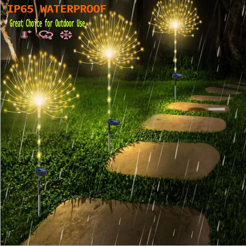 TYASDBA Outdoor,155LED 8 (2Pack) Garden Decor Solar Lights lighting modes pole light Waterproof Warm White Solar Garden
