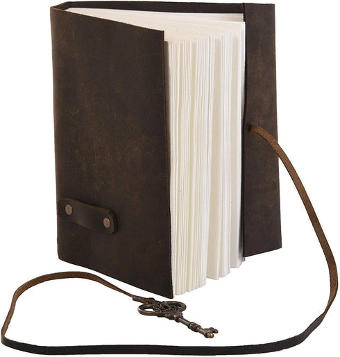 Large Writing Notebook of Shadows - TUZECH Handmade Leather Journal for Women & Men, 7 by 5 Inches (Brown)