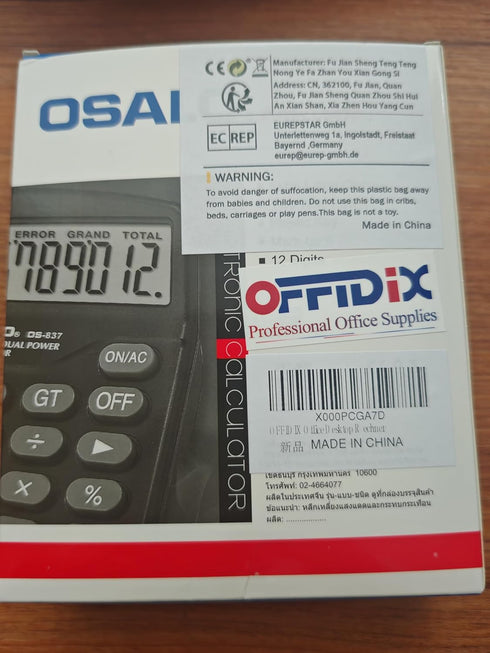 OFFDIX Office Desktop Calculator - Solar and Battery Dual Power, Portable 12 Digit Large LCD Display