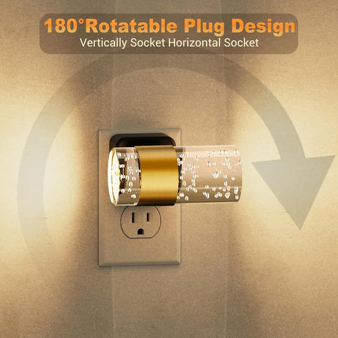 2 Pack 3CCT 10/50/100LM Amber/3000K/5000K JandCase Night Lights Plug into Wall, Color Changing Night Light, Adjustable