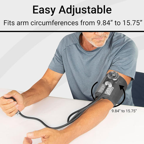 Manual Blood Pressure Cuff - Aneroid Sphygmomanometer with Case for Adults, One Hand, Upper Arm Cuff Machine