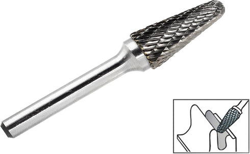 SL-4 Tungsten Carbide Burr - Cylinder Shape Double Cut Rotary Burrs File (1/2 Inch, Cutter Length: 1-1/8 Inch)