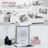 Business Card Holder Stand for Office - Professional Luxury Display with White Crystal Accessories (Pink)