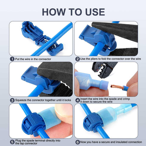 Chanzon 160 pcs Quick Splice T-Tap Wire Connector Kit - 22-10AWG - Self-Stripping PA Insulation (80 pairs)