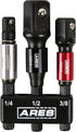 ARES 22011-3-Piece 3-Inch Impact Grade Socket Adapter Set with Color Sleeve for Power Drill Nut Driver