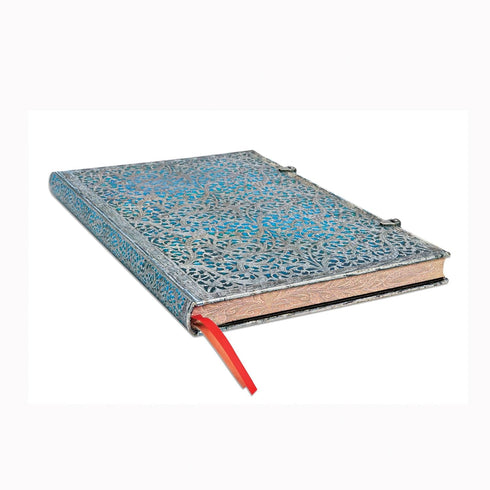 Paperblanks | Maya Blue | Silver Filigree Collection | Hardcover | Grande | Unlined | 240 Pg | 120 GSM