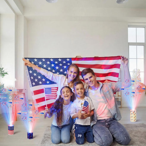 3 4th Baquler Pcs Independence Day Flameless Projector Candle with Remote Timer - American Flag Patriotic Projector