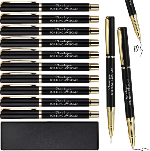 PerKoop 10 Pcs Inspirational Ballpoint Pens with Gift Boxes, Motivational Quote Pen Bulk, Appreciation Gifts for Team,