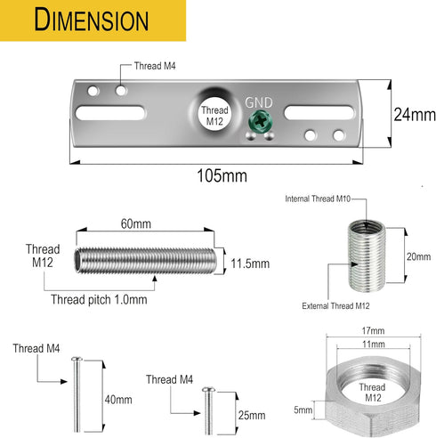 4-Pack 4 inch Light Fixture Mounting Bracket, Universal Lighting Fixture Crossbar Kit with All Mounting Hardware, Heavy
