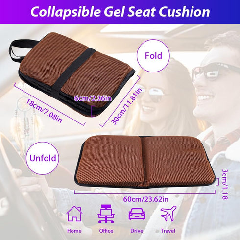 Gel Seat Cushion,Portable Car Seat Cushion,Massage Travel Cushions for Long Sitting Trips,Thick Gel Seat Cushion for Pressure Relief,Office Chair, Car,Kayak,Coccyx,Wheelchair by Jaxbo