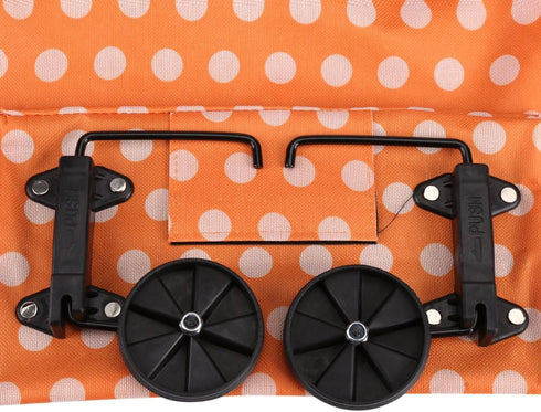 Ciglow Shop.(12-Orange) Shopping Bag, Oxford Cloth Reusable Shopping Bags with Wheel Rolling Dual-Purpose Foldable