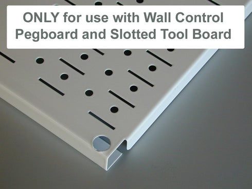 Wall Control Slotted Hook Pack, 3-1/2in Reach Curved Tip for Pegboard and Tool Board - White