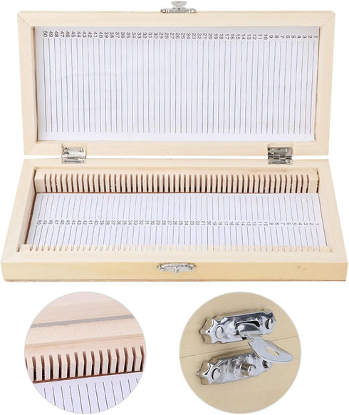 Microscope Slide Box, Large-Capacity Wooden Storage Box for Biological Slide Collection