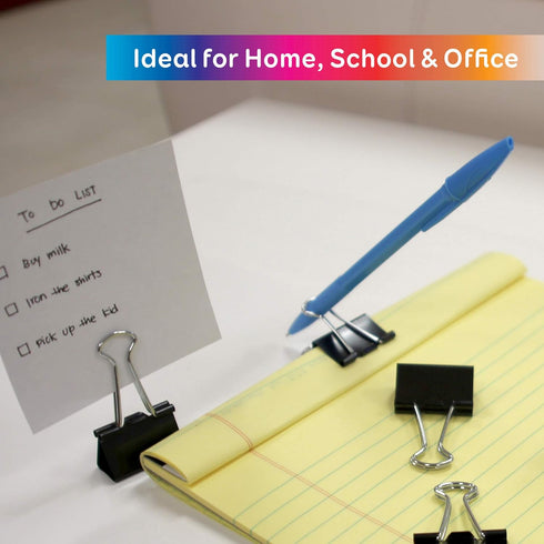 BAZIC Binder Clips Assorted Sizes, Small Medium Large Paper Clamps for Office School Supplies (12/Pack)