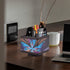 Square Leather 360° Rotatable Pencil Holder, Remote Control Holder, Spinning Desktop Organizer for Office Supplies