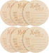 Hello World Wooden Birth Announcement Disc, Premium Birch Wood Round Plaque with