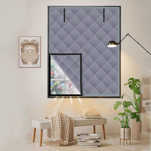 VOLLENC 80x160cm Warm Windproof Partition Cotton Drapes Thermal Insulated Window Curtain Window Insulation Kit