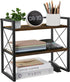 YINMIT Desktop Shelf Organizer - 2 Tier Wood Desk Storage Rack and Freestanding Display Shelf for Office, Home,
