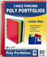 C-Line Two-Pocket Heavyweight Poly Portfolio Folder, 3-Hole Punch, 11 X 8.5, Assorted, 10/Pack by C-Line