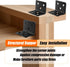Evadow 40Pcs 1.2x 1.2 1.5 90 Stainless Steel Black Angle Brackets, x Corner Braces for Wood Furniture, Degree L