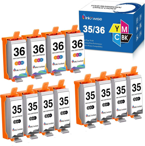 PGI 35 CLI 36 Ink Cartridge Compatible with Canon 35 36 for Pixma iP110 iP100 TR150 (12 Pack)