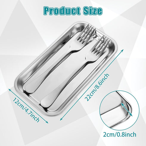 8PCS Surgical Tray, 8.6''x4.7''x0.8'' Metal Tray, Stainless Steel Tray, Thickening Professional Medical Surgical Tray for Baking, Dental, Lab Instrument Supplies, Tattoo Tool