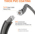 J-TECH DYNAMICS 12MM 4FT 7FT 10FT 15FT 25FT 30FT 10FT) Security Cable with Loops, Heavy Duty Lock Cable, Vinyl Coated