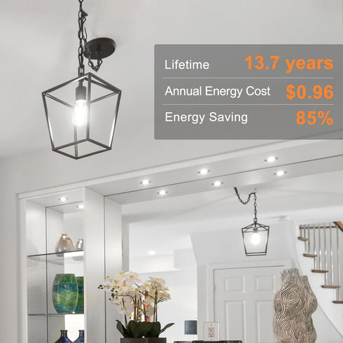 TJOY Edison Light Bulbs, 60W Equivalent, Dimmable Vintage LED, E26 Medium Base, 5000K Daylight, ST58, 8W, 800LM, 4 Pack