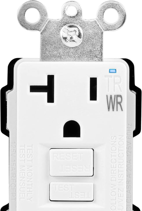 Amazon Basics Weather-Resistant GFCI Receptacle with LED Indicator, 20 Amp, White