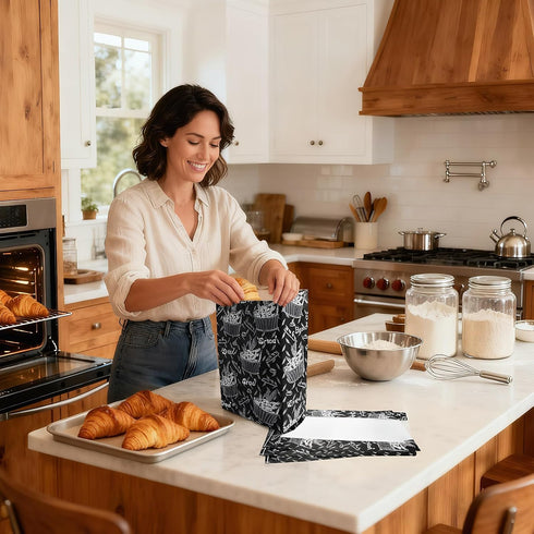 100 13.7x8.3x3.5 inch Nicunom Pcs Paper Bread Bags for Homemade Bread, Sourdough Bags with Window Large Bakery Bags