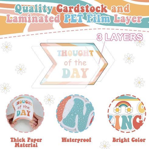 gisgfim Groovy Alphabet Affirmations Bulletin Board Positive Motivational Cutouts for Classroom Home Decor