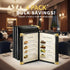 4 Pack 8.5 11 2 Pack 4 8 Restaurant Menu Covers x Menu Holder, Page View Faux Leather Menu Book with Clear PVC Sleeves