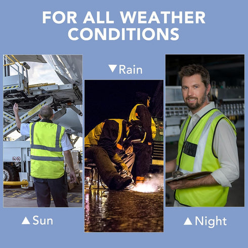 XPCARE Reflective Safety Vests For Women Men, High Visibility Security Vest Pockets and Zipper Front Construction Work