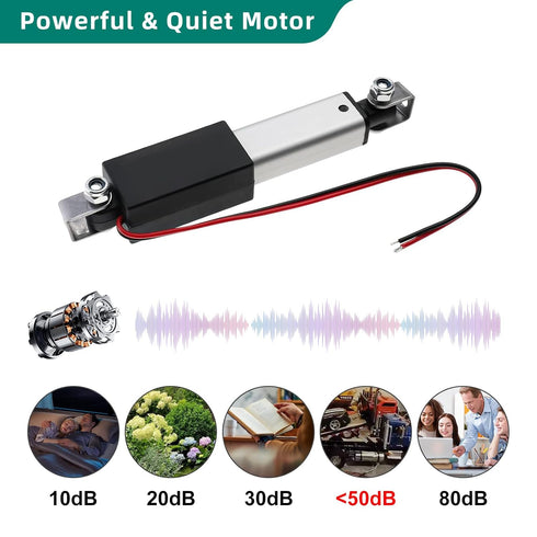 Stroke 100mm 20N 4 Inch Mini Linear Actuator 12V, Electric Linear Motion Actuators High Speed 1.2"/sec for Robotics,