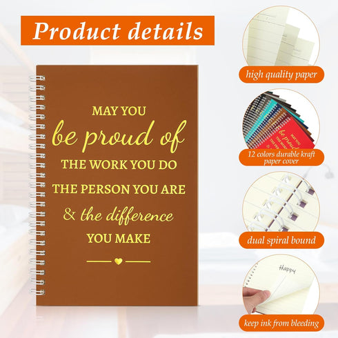 Colarr 24 Pcs A5 Inspirational Spiral Notebooks, 100 Pages, 6x8 Inch, Motivational Journal for Employee, Coworker,