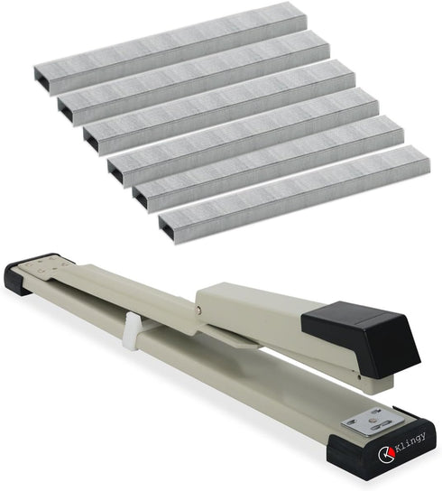 Long Reach Stapler - 20 Sheets Capacity, Adjustable up to 12”, Perfect for Binding Books and Pamphlets (Bundle with