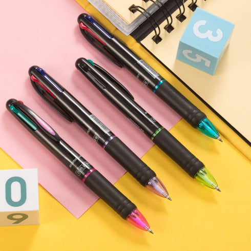 JOVITEC 24 Pack Multicolor 4-in-1 Ballpoint Pens, 0.7 mm Retractable Pens for Office, School Supplies, Kids Party Favors