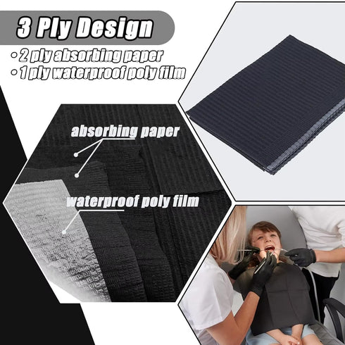 50pcs 3 13" 18" Yuelong Disposable Dental Bibs Tattoo Bibs Colorful Tattoos Table Covers Ply Waterproof Napkin Patient
