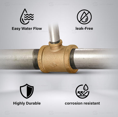 CSSU0340 3/4'' x 1/4''-Inch Reducing Tee, Brass Construction, Higher Corrosion Resistance, Economical & Easy to Install