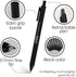 Loddie Doddie 12 Pack Black Gel Pens - 0.7 mm Medium Point Smooth Writing Retractable, No Bleed Non Smudge
