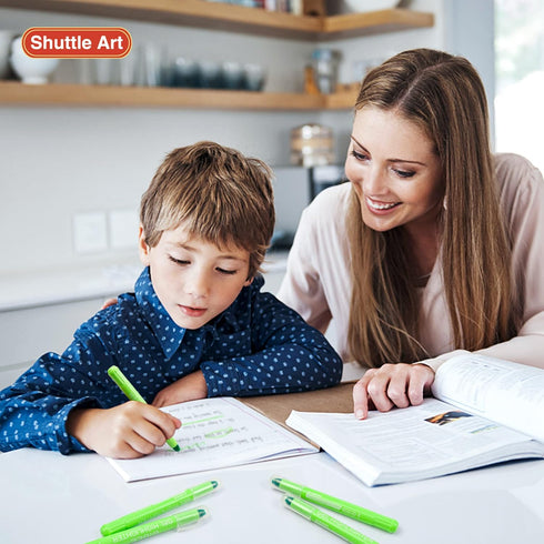 Shuttle Art 5 Pack Green Gel Highlighters - No Bleed Bible Journaling Supplies for Highlighting and Studying