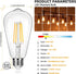 4-Pack Vintage 8W ST64 LED Edison Light Bulbs 100W Equivalent, 1400Lumens, 2700K Warm White, E26 Base LED Filament Bulbs, CRI 90+, Antique Glass Style Great for Home, Bedroom, Office, Non-Dimmable by Brightever