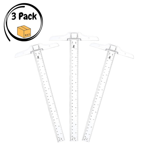Mr. Pen 12 Inch Plastic T-Square, 3-Pack Drafting & Crafting T-Square Ruler