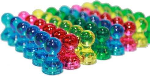 Bullseye Office Assorted Acrylic Push Pin Magnets - Perfect for Refrigerator, Whiteboard, Office Magnets (48, Assorted)
