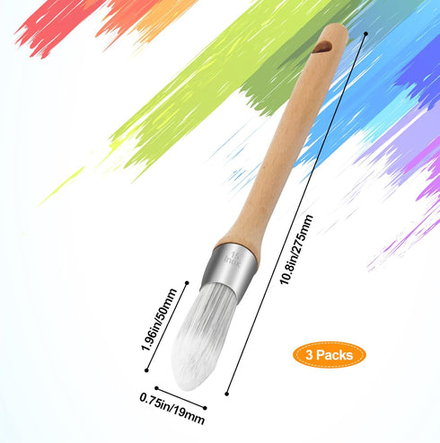 3 Pcs Trim Brush 0.75 Inch Small Paint Brush Round Trim Brush Corner Paint Brush for House Wall Edges Coloring of Wooden Furniture and Home Decoration by MingQiEven