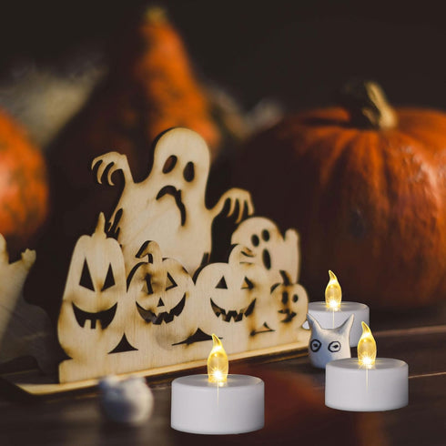 TSLVIC 24 Pack 200Hours LED Battery Tea Light Candle- Flameless Candles Realistic and Bright Flickering tealight Long